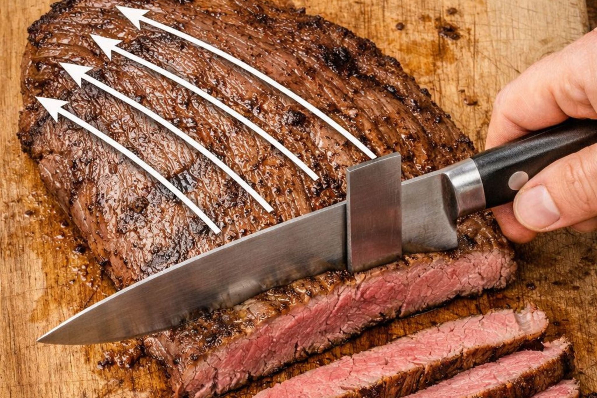 how to cut flank steak against the grain
