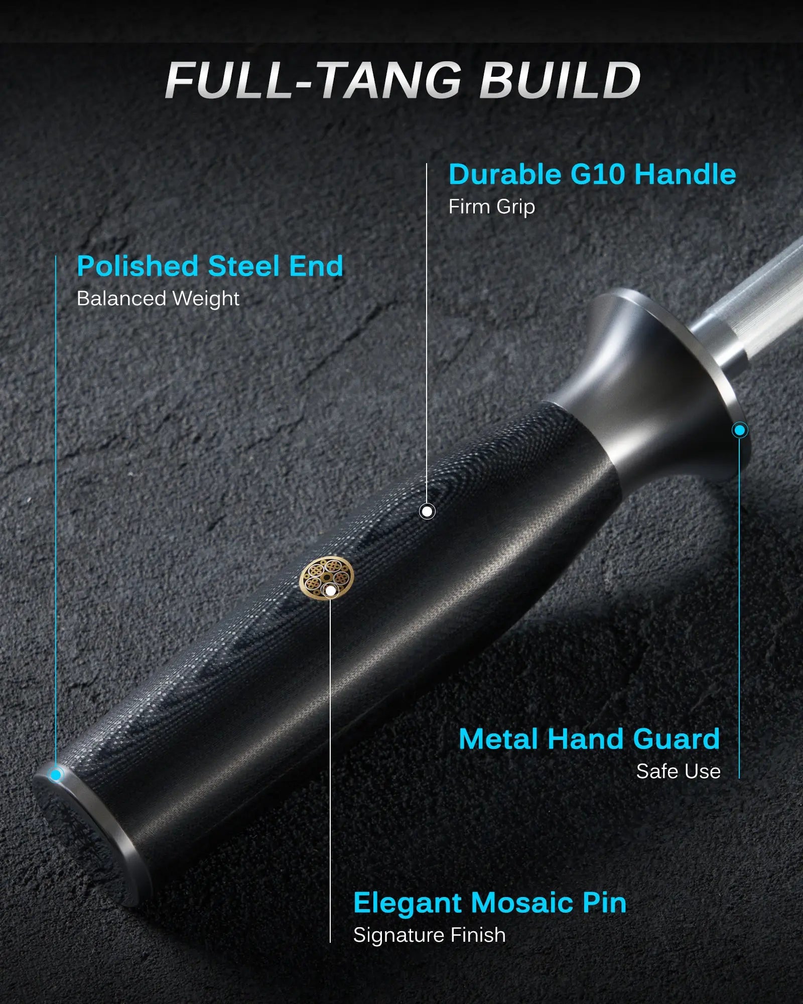 10" Honing Steel Knife Sharpener | Shogun Series Kyoku Knives