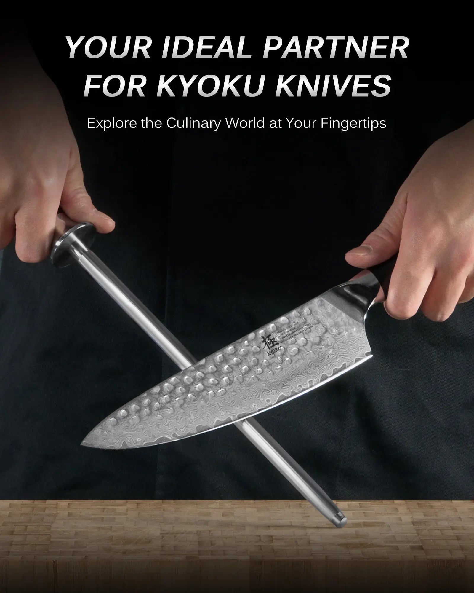 10" Honing Steel Knife Sharpener | Shogun Series Kyoku Knives