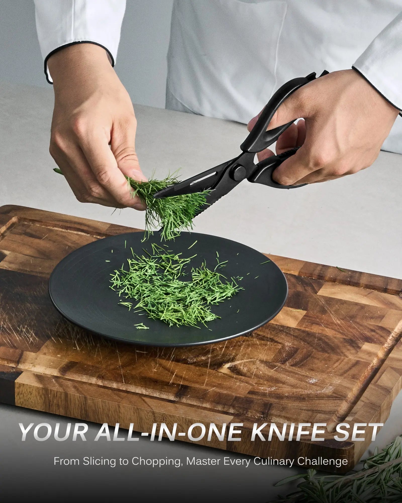 15pc Knife Block Set With Sharpening Steel & Shears|Samurai Series Kyoku Knives