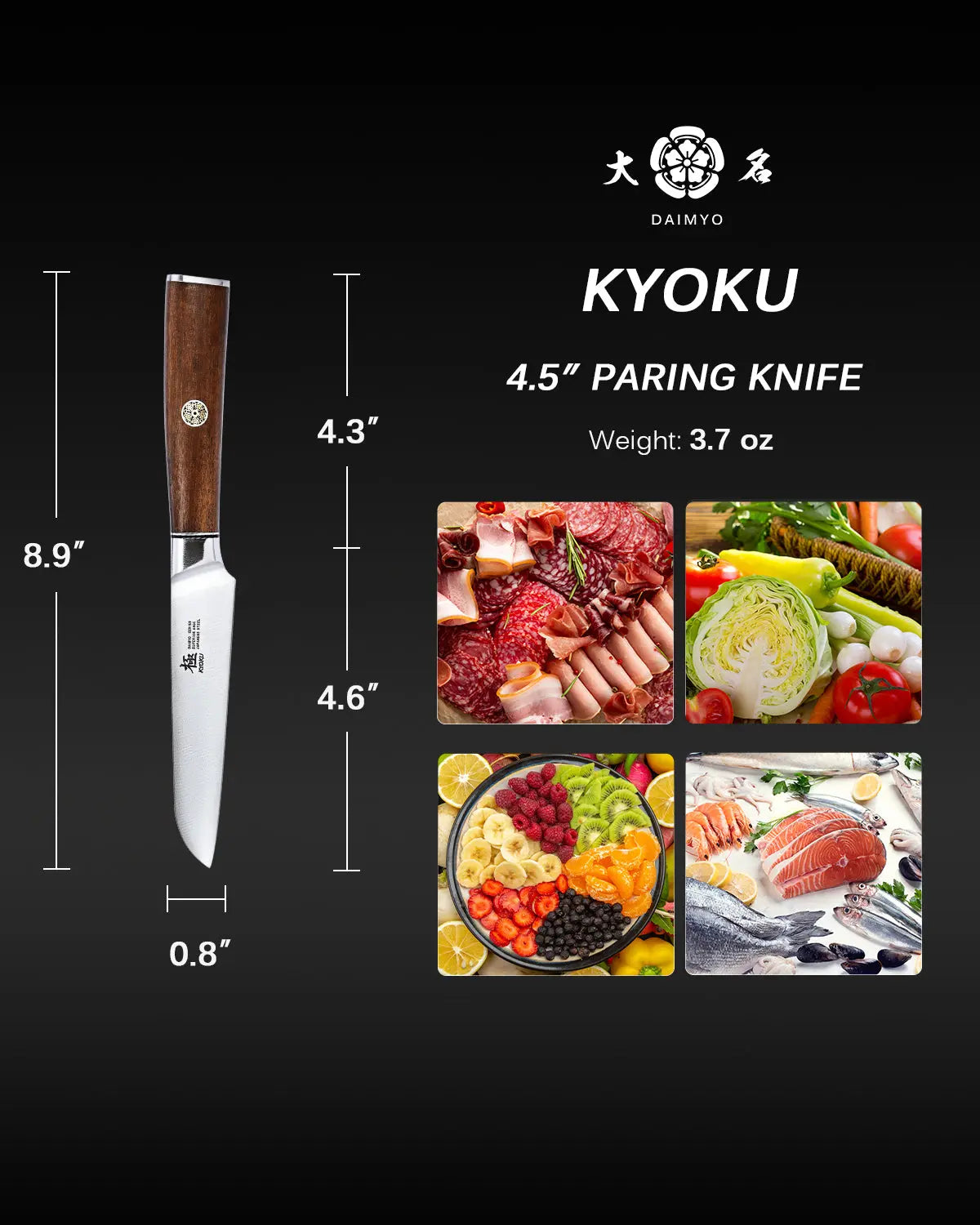 4.5" Paring Knife | Daimyo Series Kyoku Knives