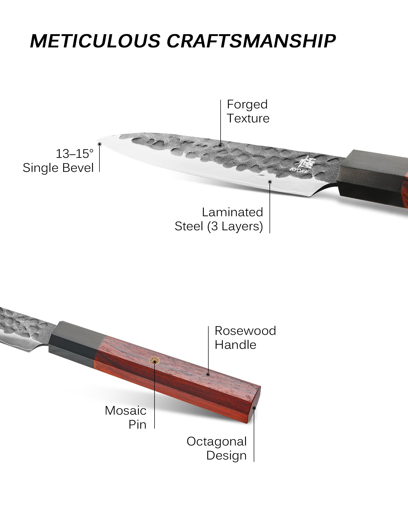 4.5" Utility Knife With Rosewood Handle | Kage Series