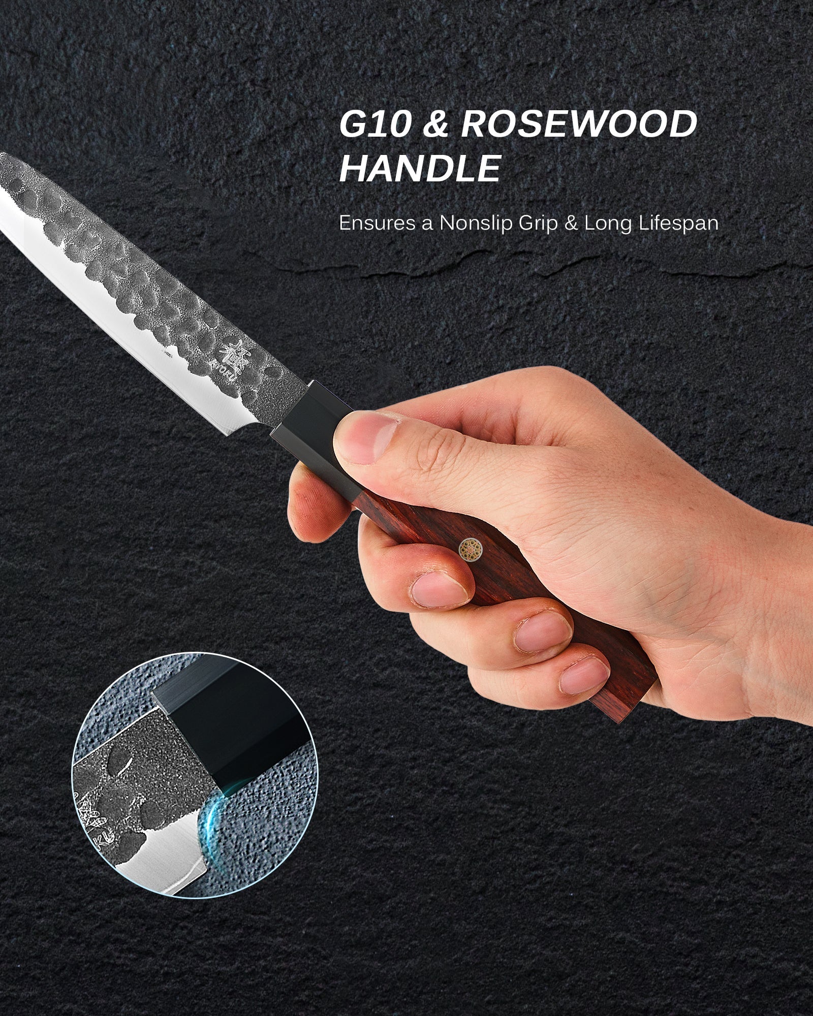 4.5" Utility Knife With Rosewood Handle | Kage Series