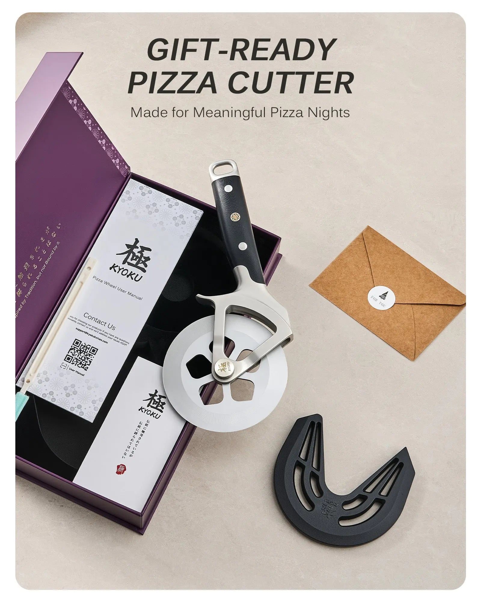 4" Detachable Pizza Wheel Cutter | Shogun Series Kyoku Knives