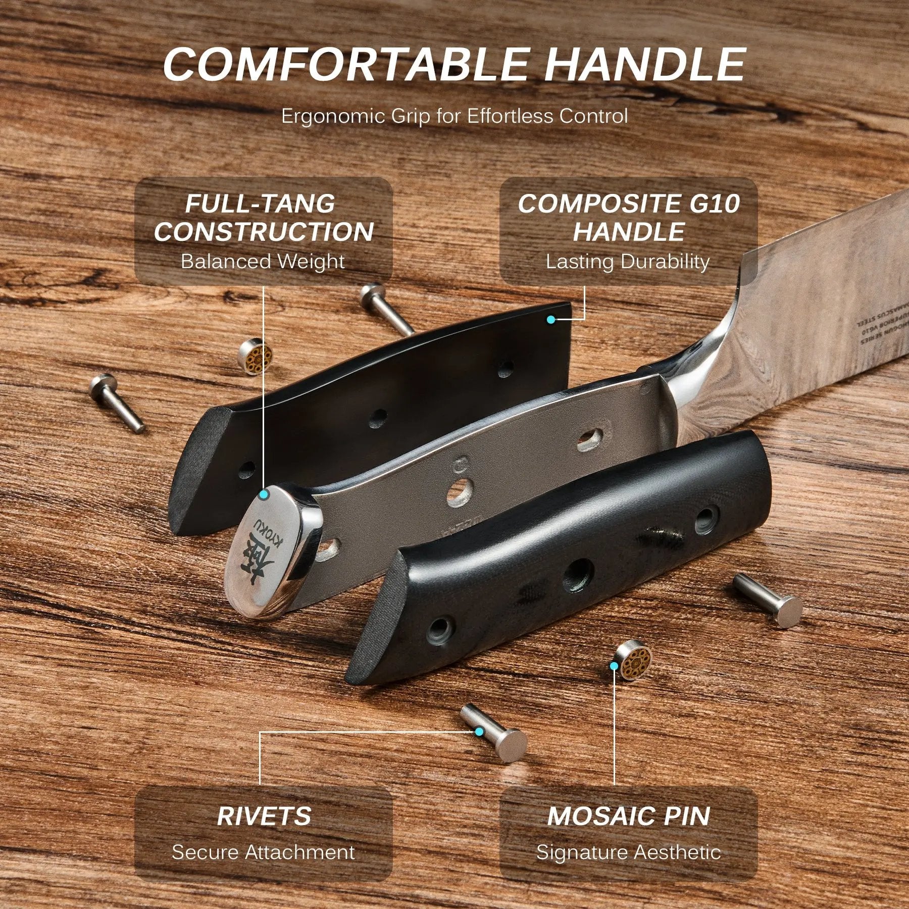 6" Utility Knife VG10 Damascus Steel | Shogun Series Kyoku Knives