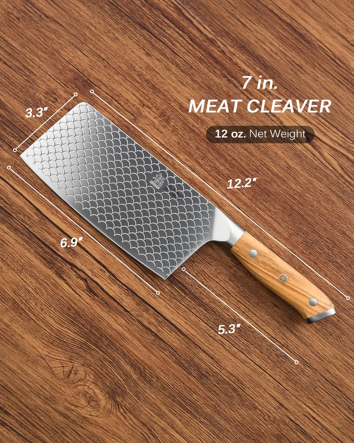 7" Cleaver Knife For Gift| KOI Series Kyoku Knives