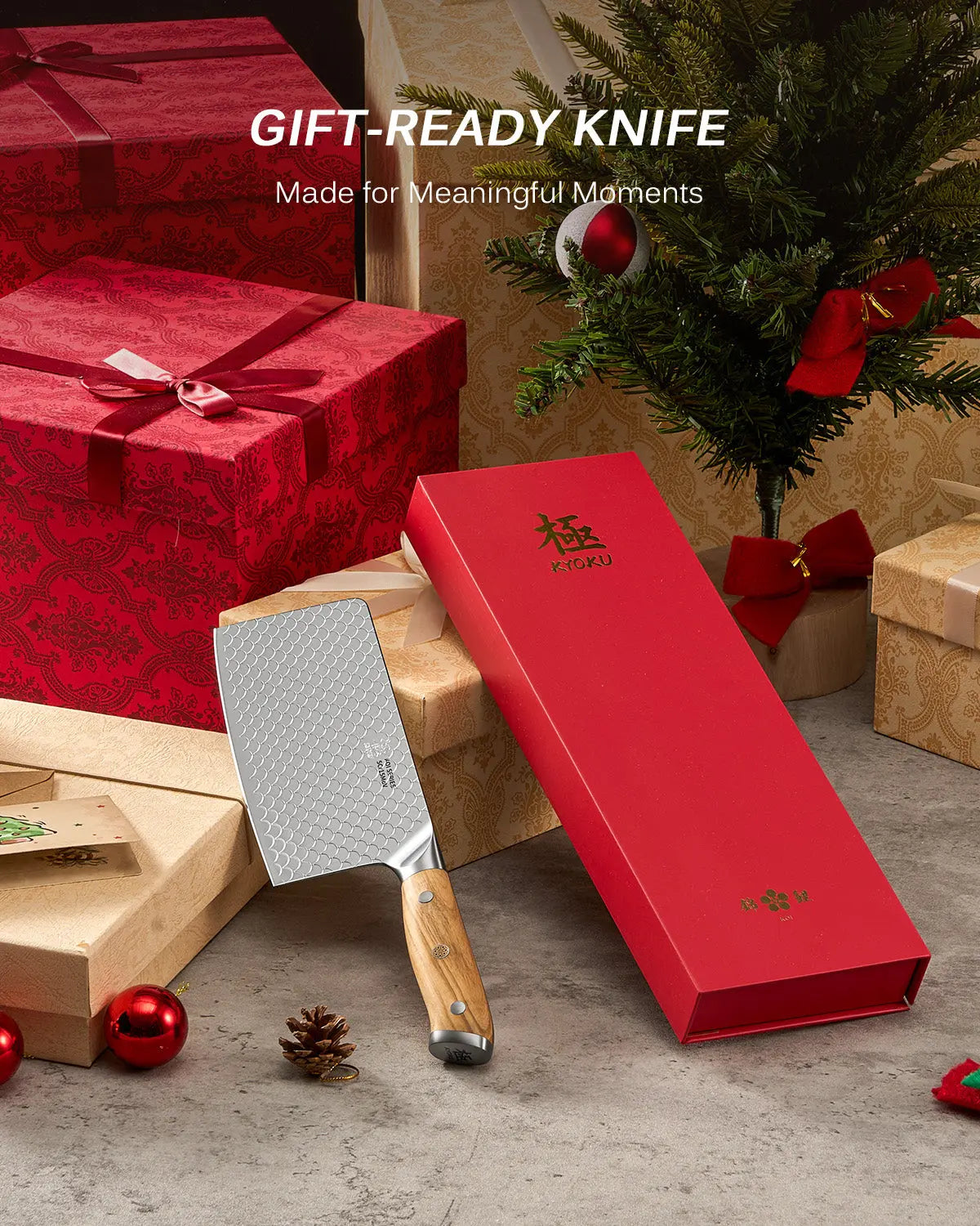 7" Cleaver Knife For Gift| KOI Series Kyoku Knives
