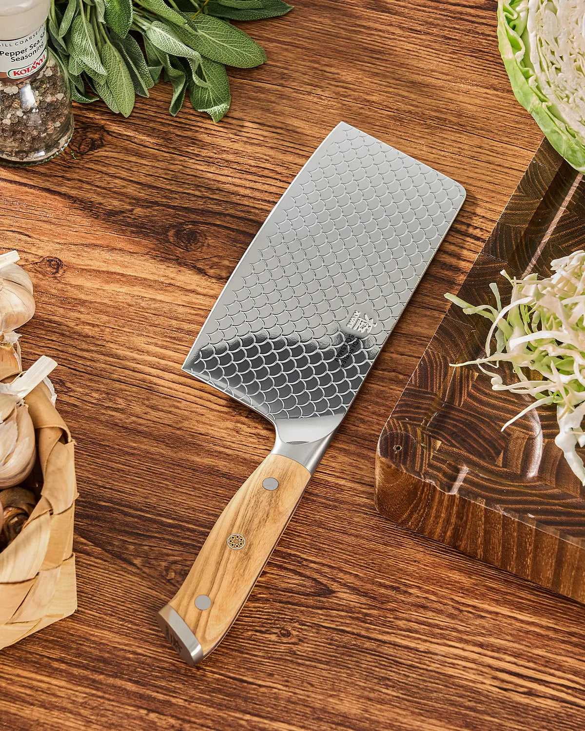 7" Cleaver Knife For Gift| KOI Series Kyoku Knives