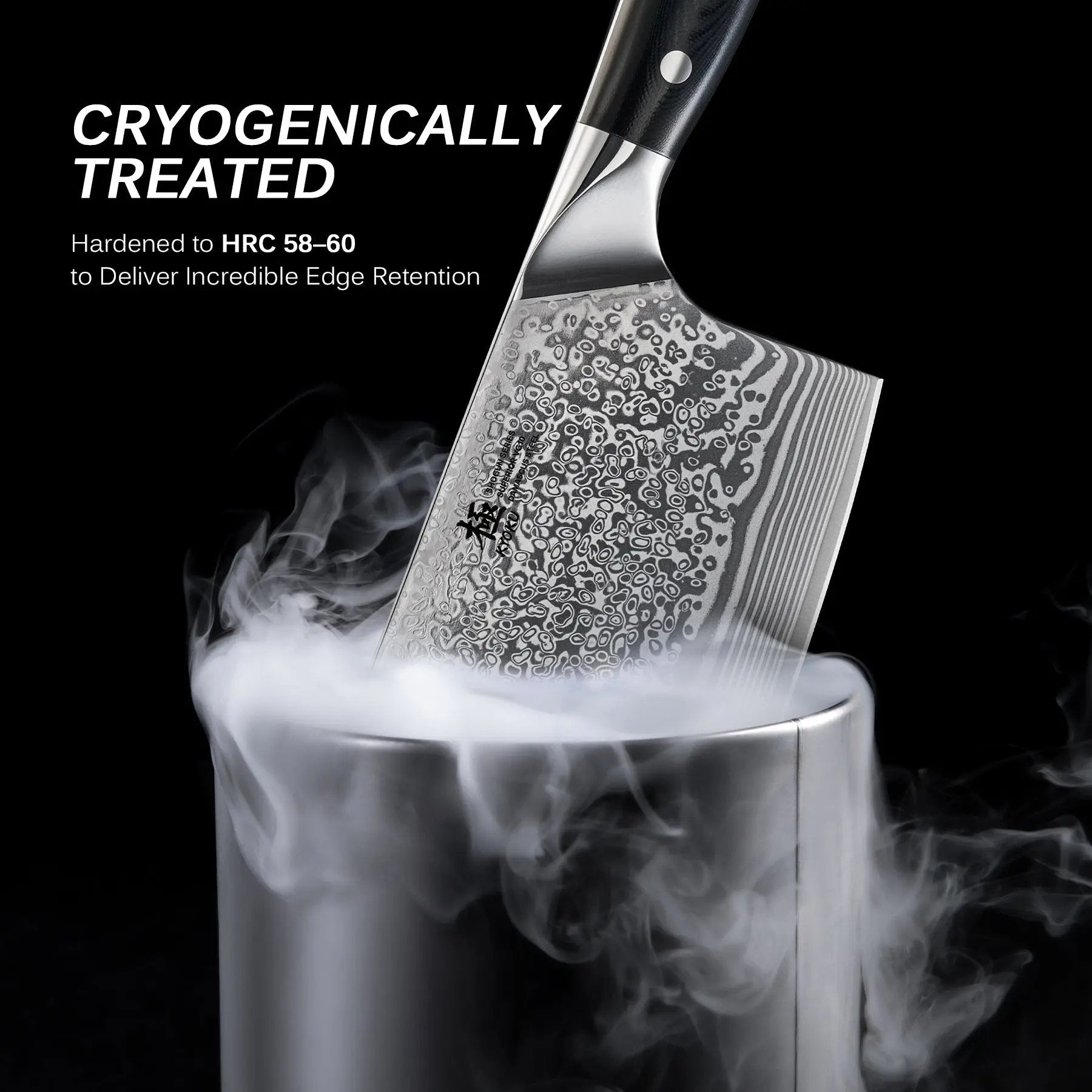 7" Cleaver Knife VG-10 Damascus Steel | Shogun Series Kyoku Knives