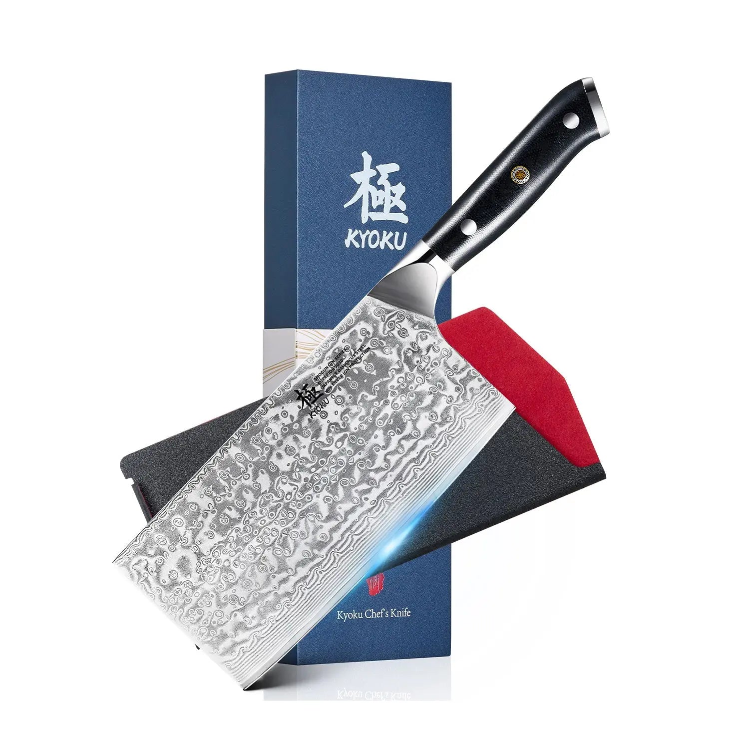 7" Cleaver Knives Silver-ion Coating | Gin Series Kyoku Knives