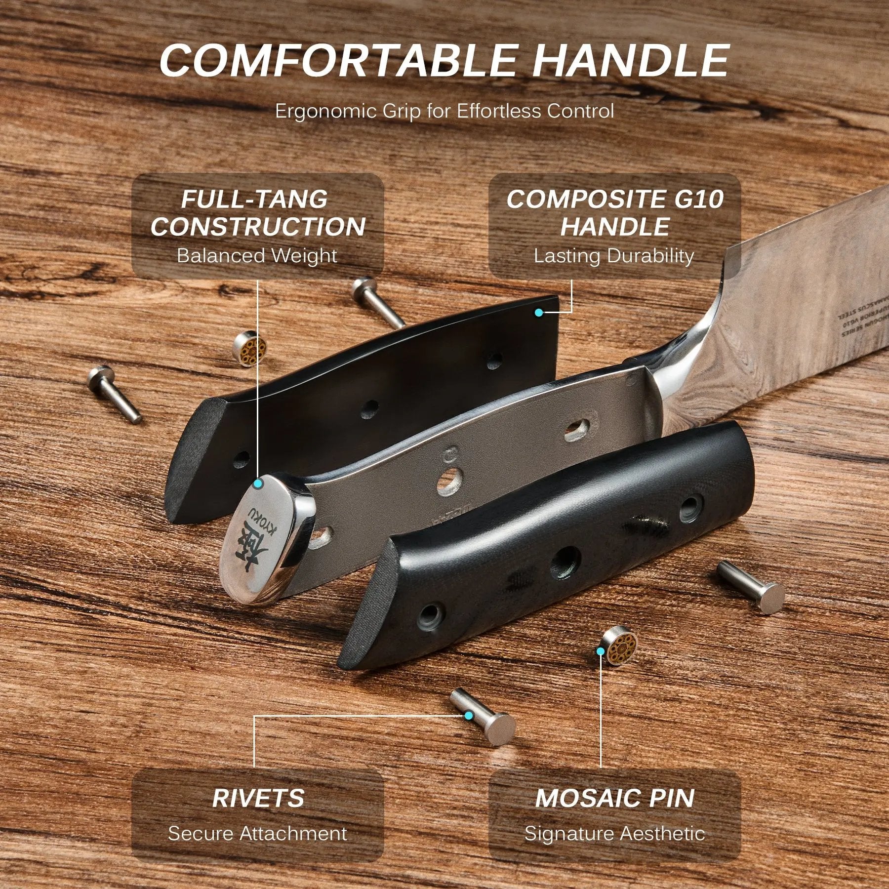 7" Nakiri Knife VG-10 Damascus Steel | Shogun Series Kyoku Knives