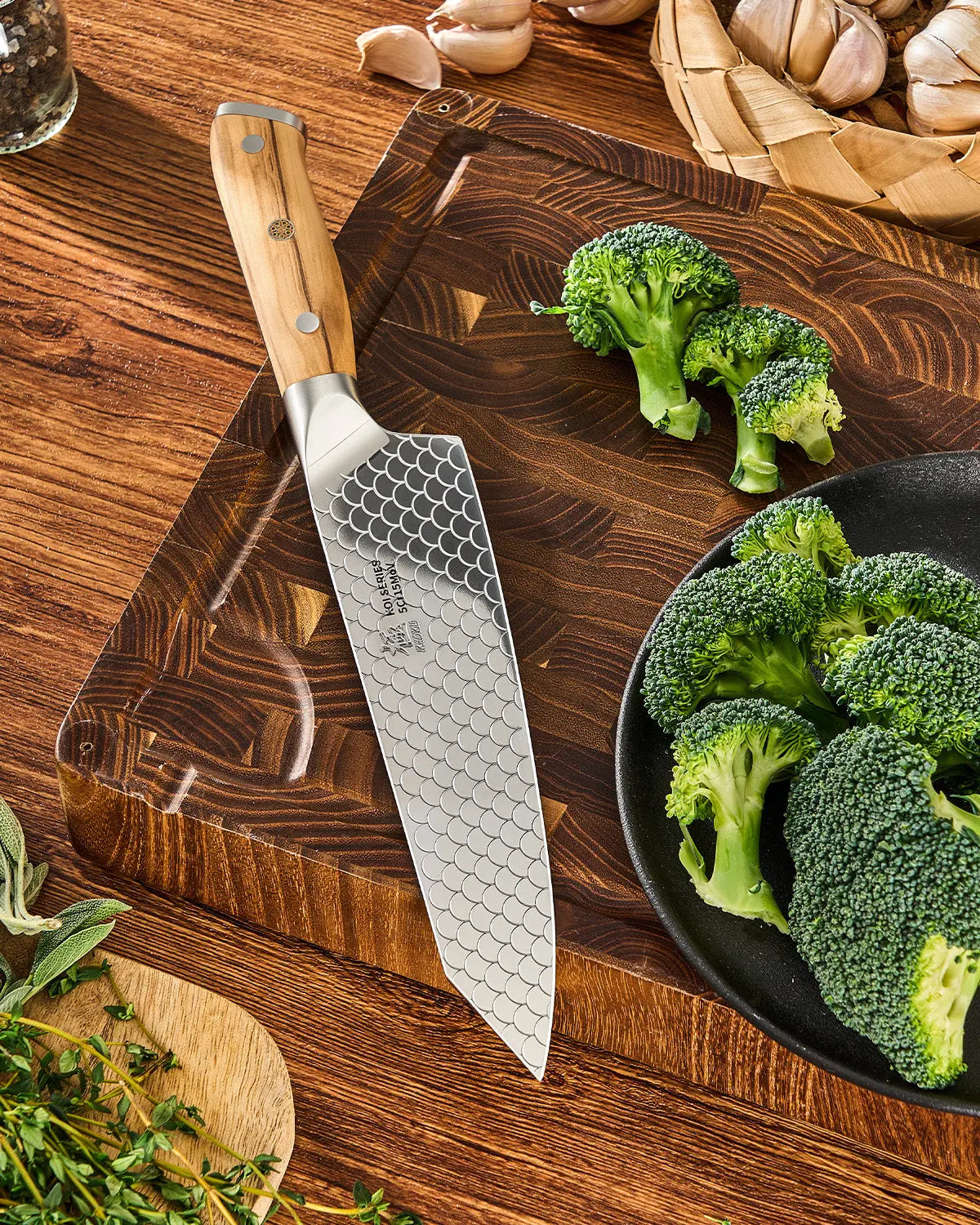 8.5" Kiritsuke Knife For Gift | KOI Series Kyoku Knives