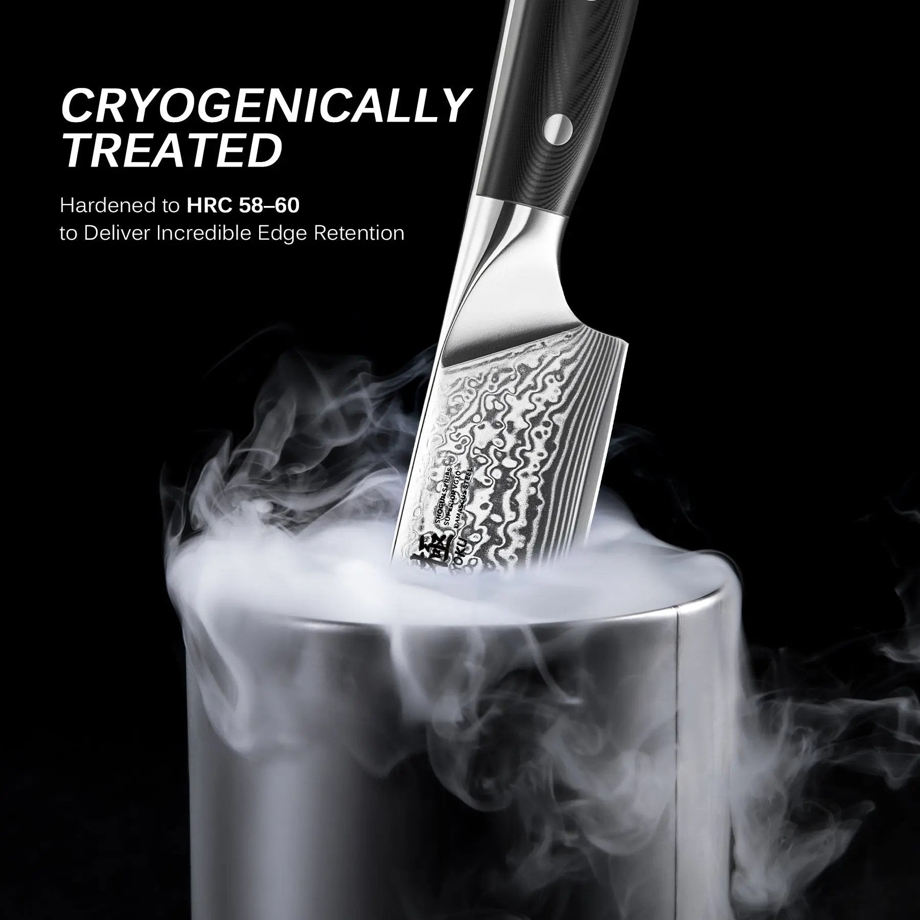 8.5" Kiritsuke Knife VG10 Damascus Steel | Shogun Series Kyoku Knives