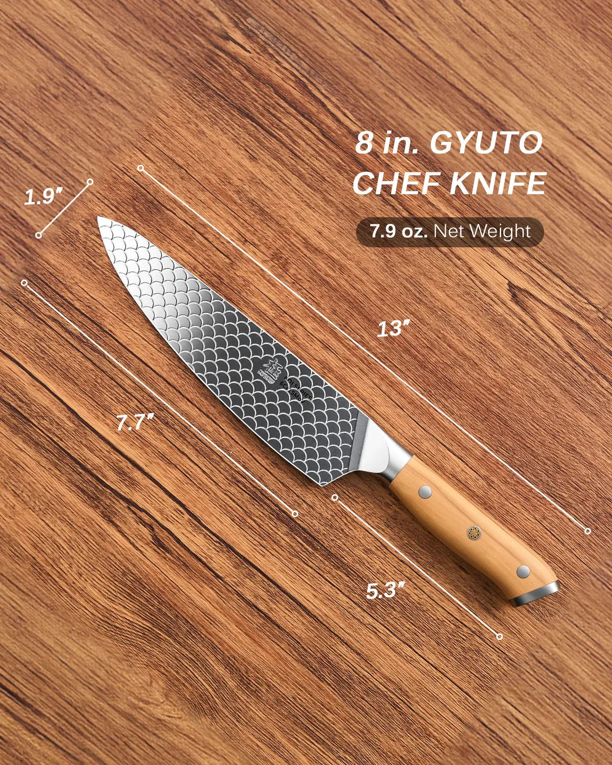 8" Chef Knife For Gift | KOI Series Kyoku Knives