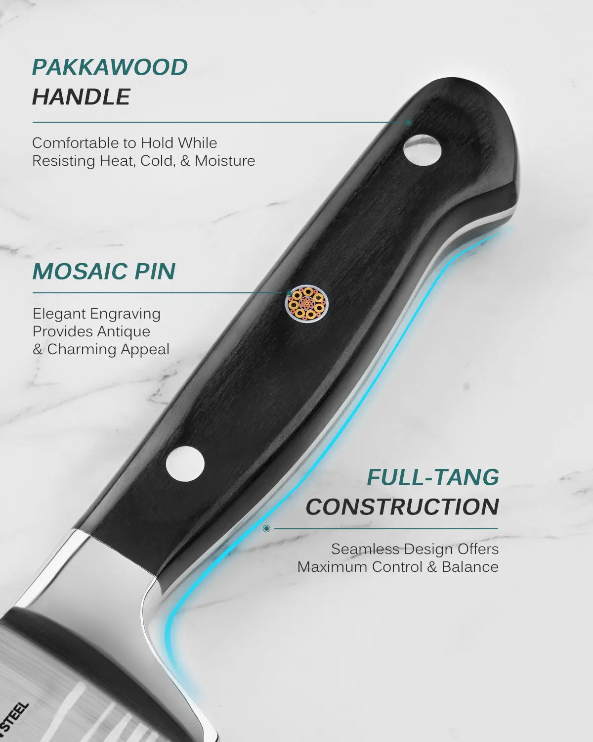 8" Chef Knife with Sharpening Stone | Samurai Series Kyoku Knives