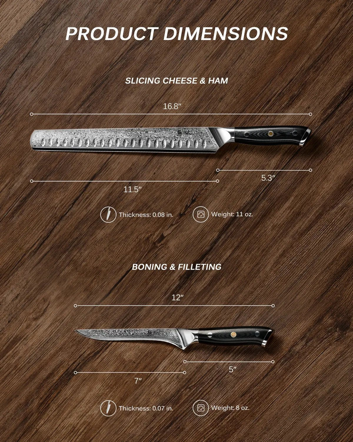 Boning + Slicing Knife Set | Gin Series Kyoku Knives