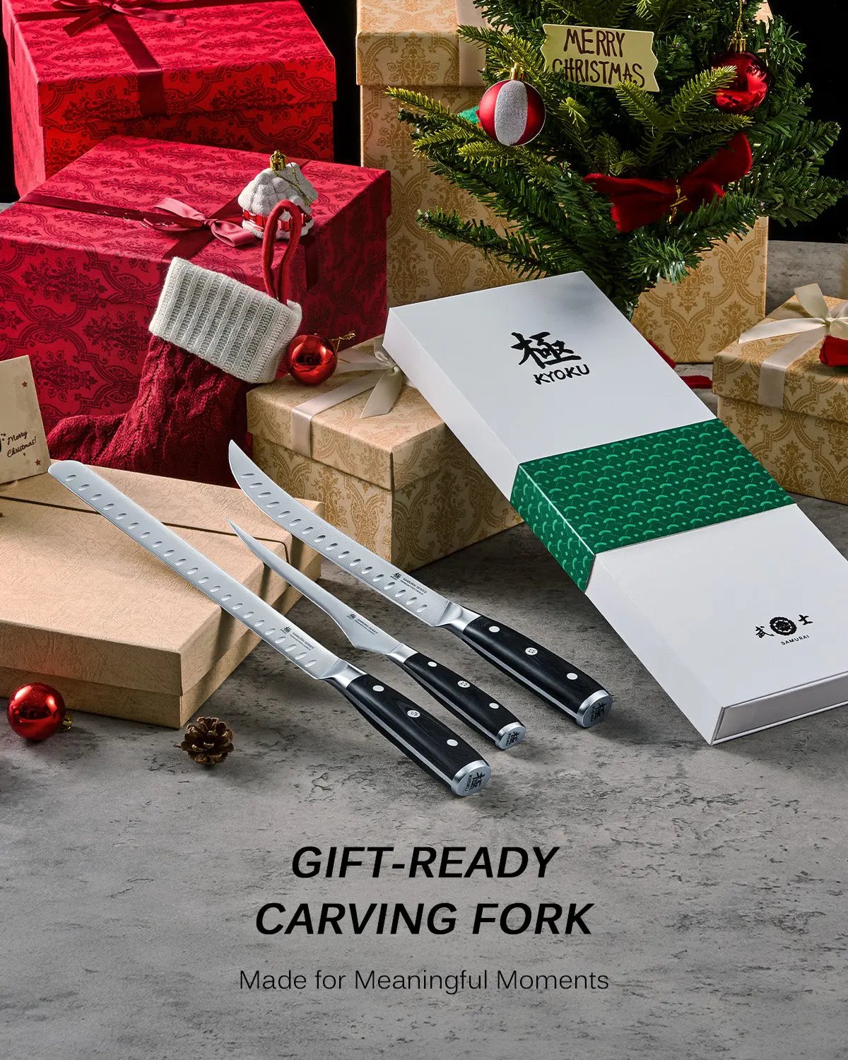 Boning + Slicing + Butcher Knife Set | Samurai Series Kyoku Knives