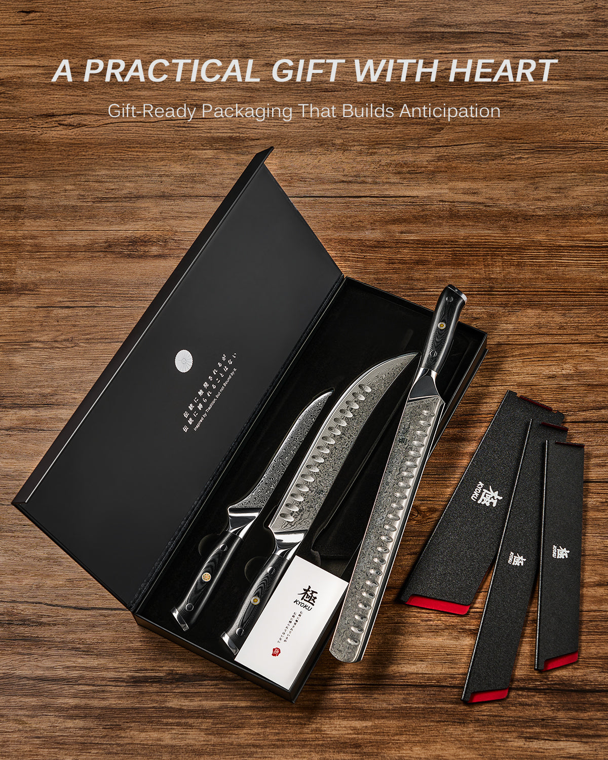 Boning + Slicing + Scimitar Knife Set | Gin Series Kyoku Knives