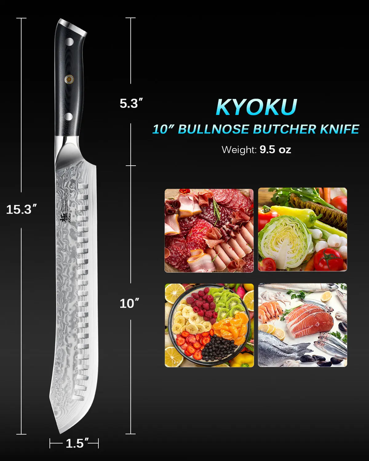 Bundle For Carnivores, Butcher Knife + Boning Knife| Shogun Gin Series Kyoku Knives