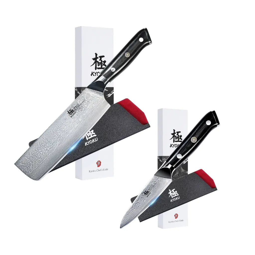 Bundle For Fresh Eaters, Nakiri Knife+ Paring Knife| Shogun Series Kyoku Knives