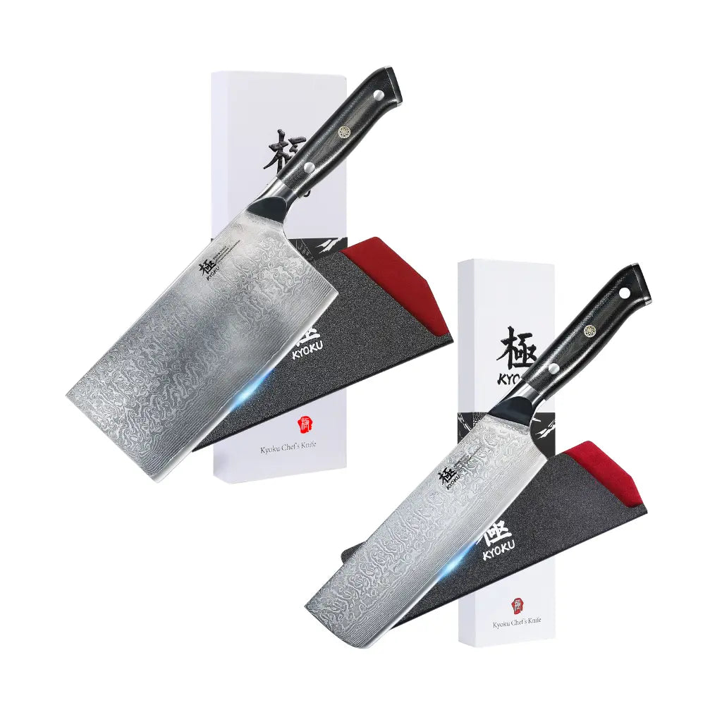 Bundle For Precision Chopping, Cleaver Knife+ Nakiri Knife| Shogun Series Kyoku Knives