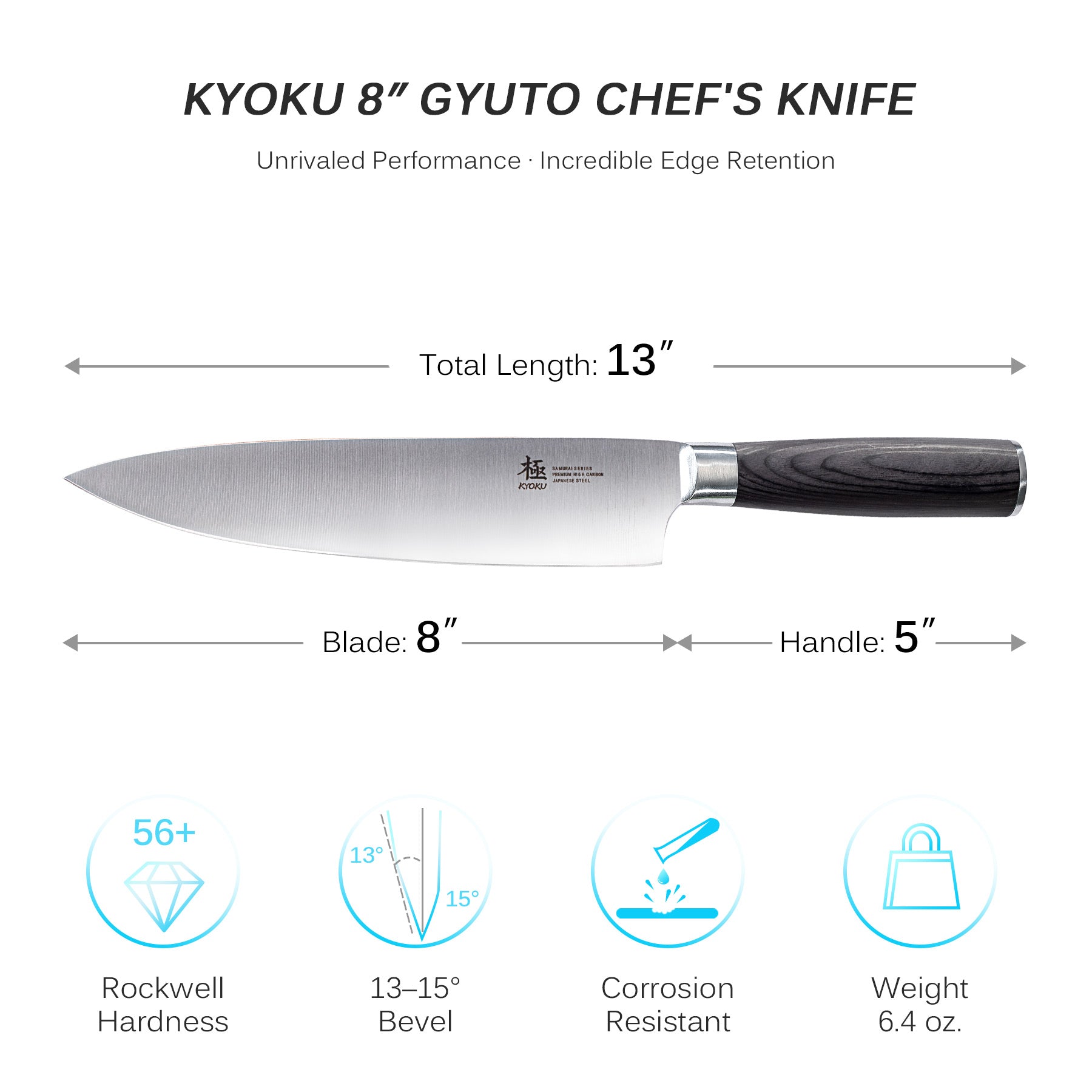 Shop Japanese Gyuto Chef Knivese | Samurai Series | Kyoku Knives