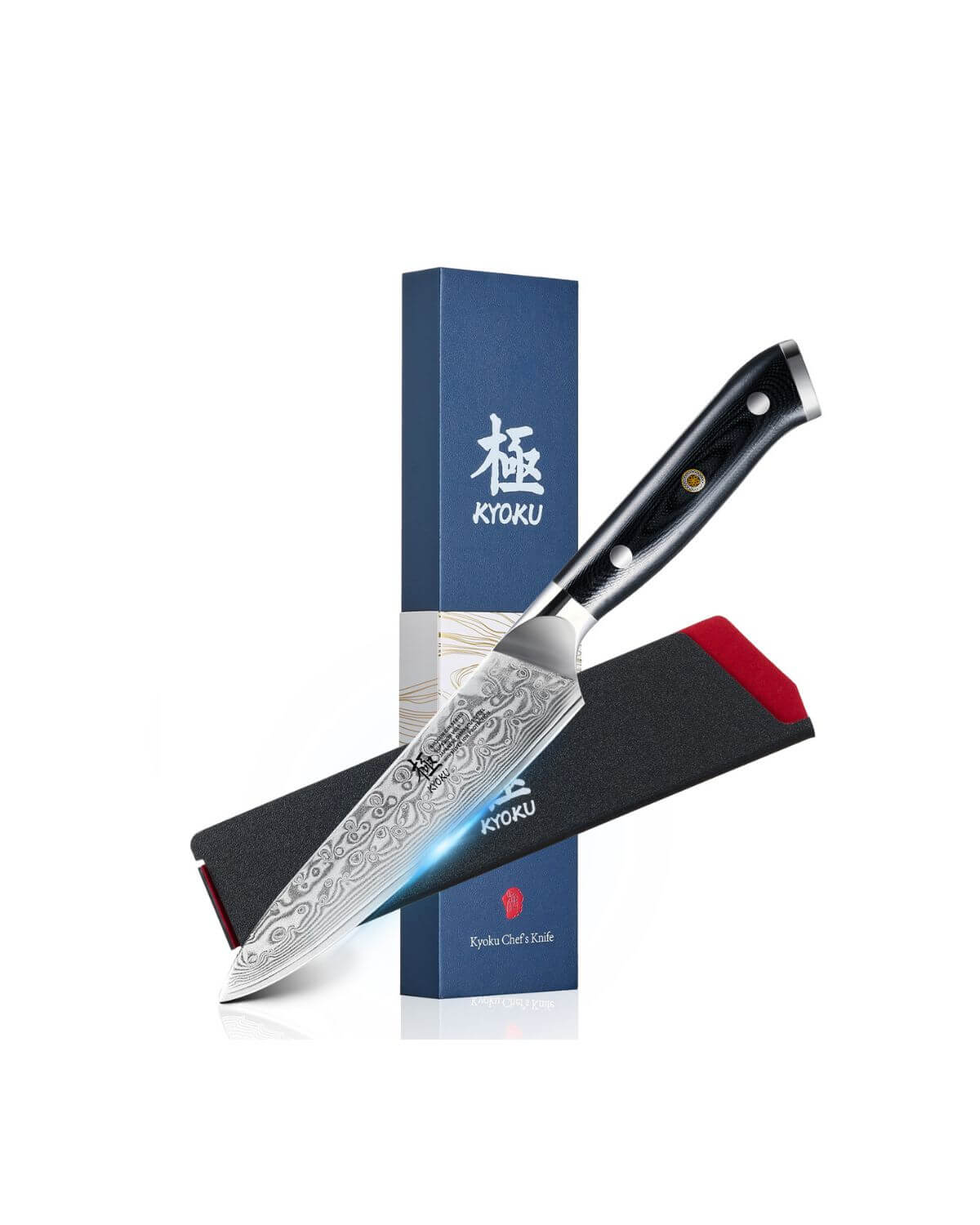 Japanese Utility Knives VG10 Damascus Steel Silver-ion Coating | Gin Series Kyoku Knives