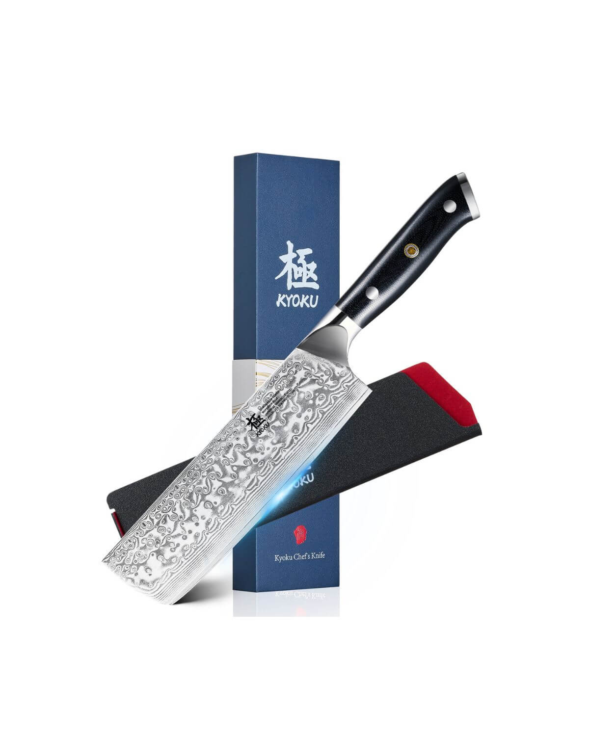 Nakiri Knives VG10 Damascus Steel Silver-ion Coating | Gin Series Kyoku Knives