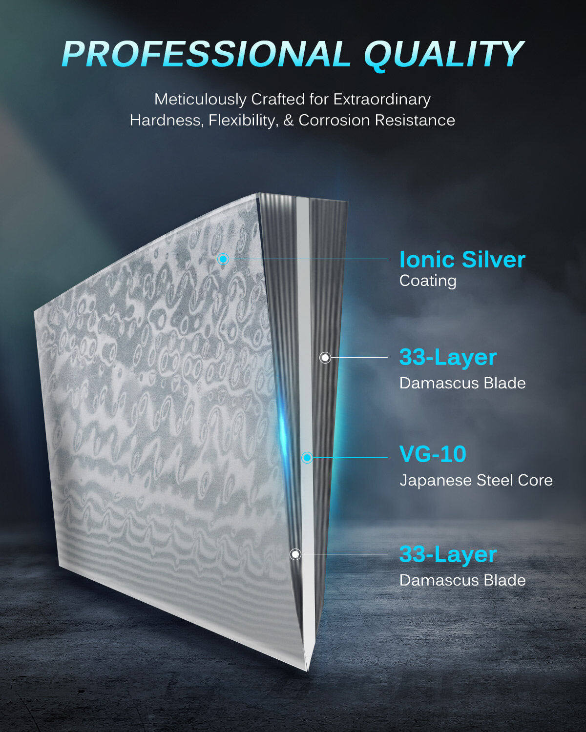 4pc Japanese Steak Knife Value Set Silver-ion Coating | Kyoku Knives