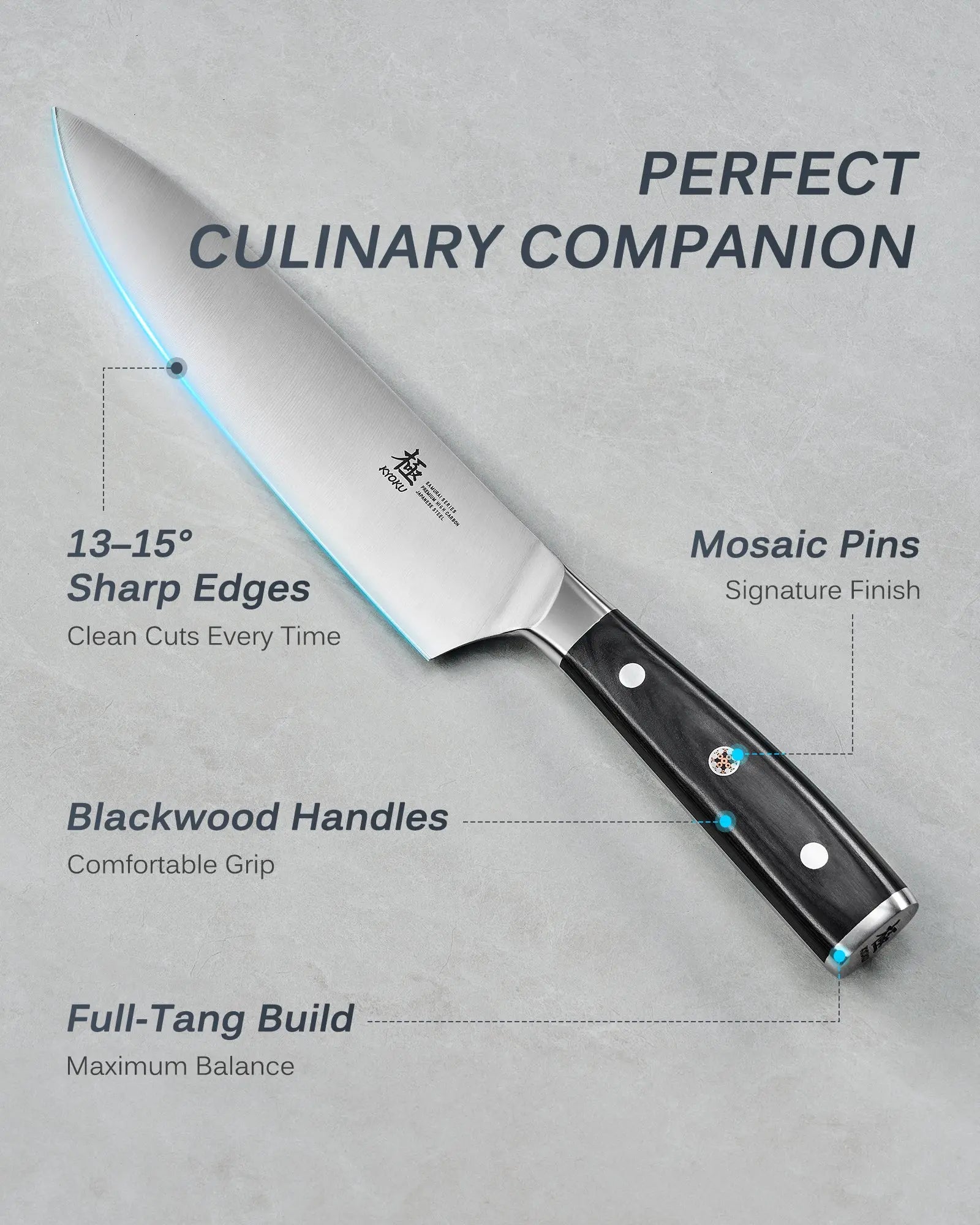 Save 20% On 15-Piece Knife Set + Roll Bag| Samurai Series Kyoku Knives