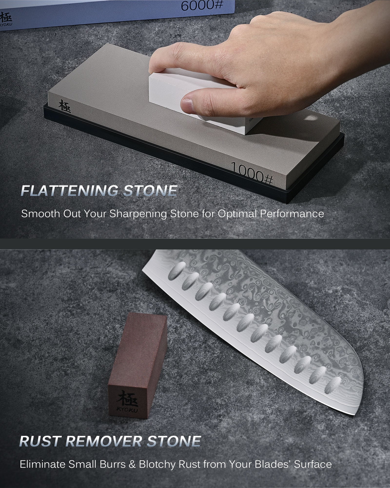 Sharpening Whetstone Kit with Nonslip Rubber Mat