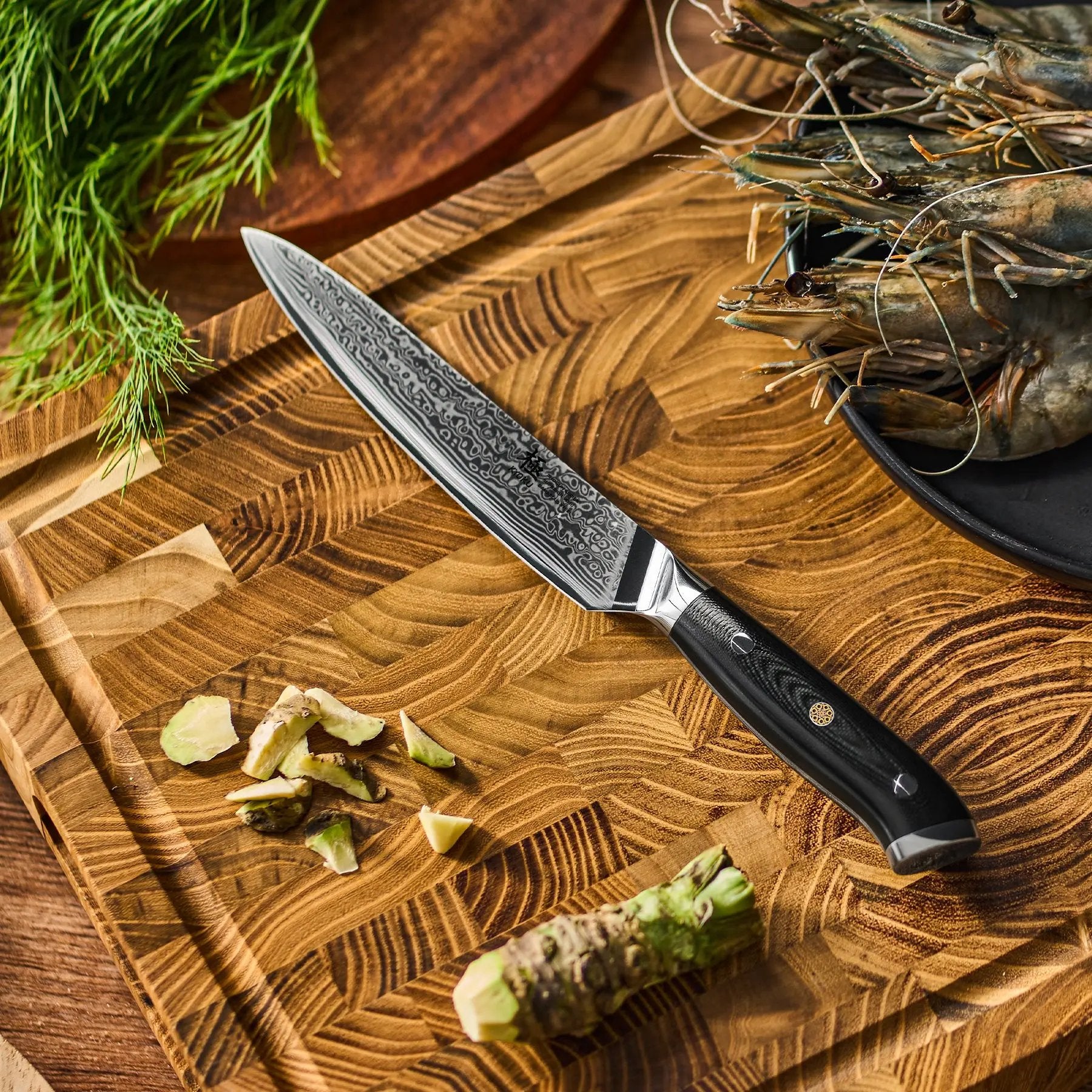 6" Utility Knife VG10 Damascus Steel | Shogun Series Kyoku Knives