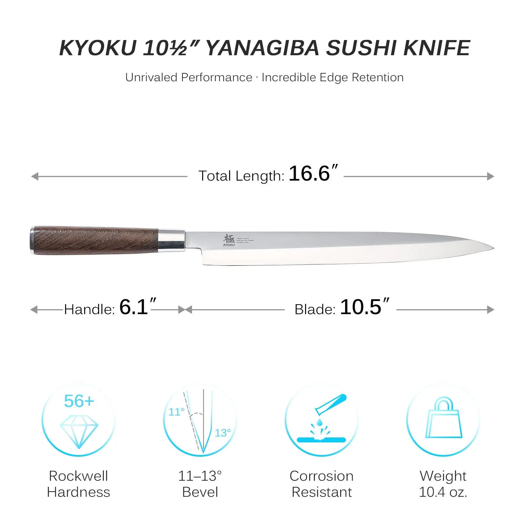 Bundle For Asian Cuisine, Kiritsuke Knife+ Yanagiba Knife| Shogun Samurai Series Kyoku Knives