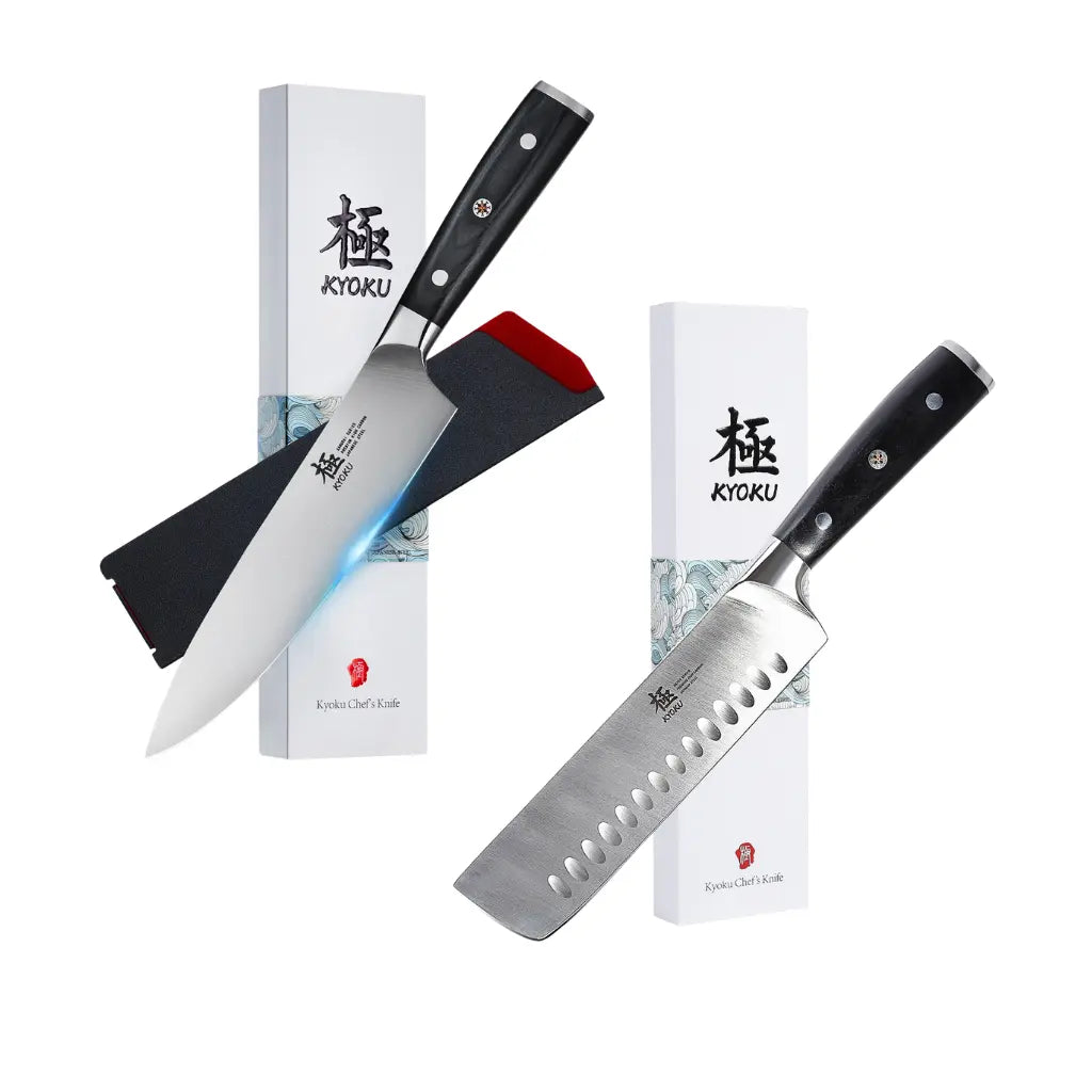 Bundle For Budget Cooks, Chef Knife + Nakiri Knife| Samurai Series Kyoku Knives