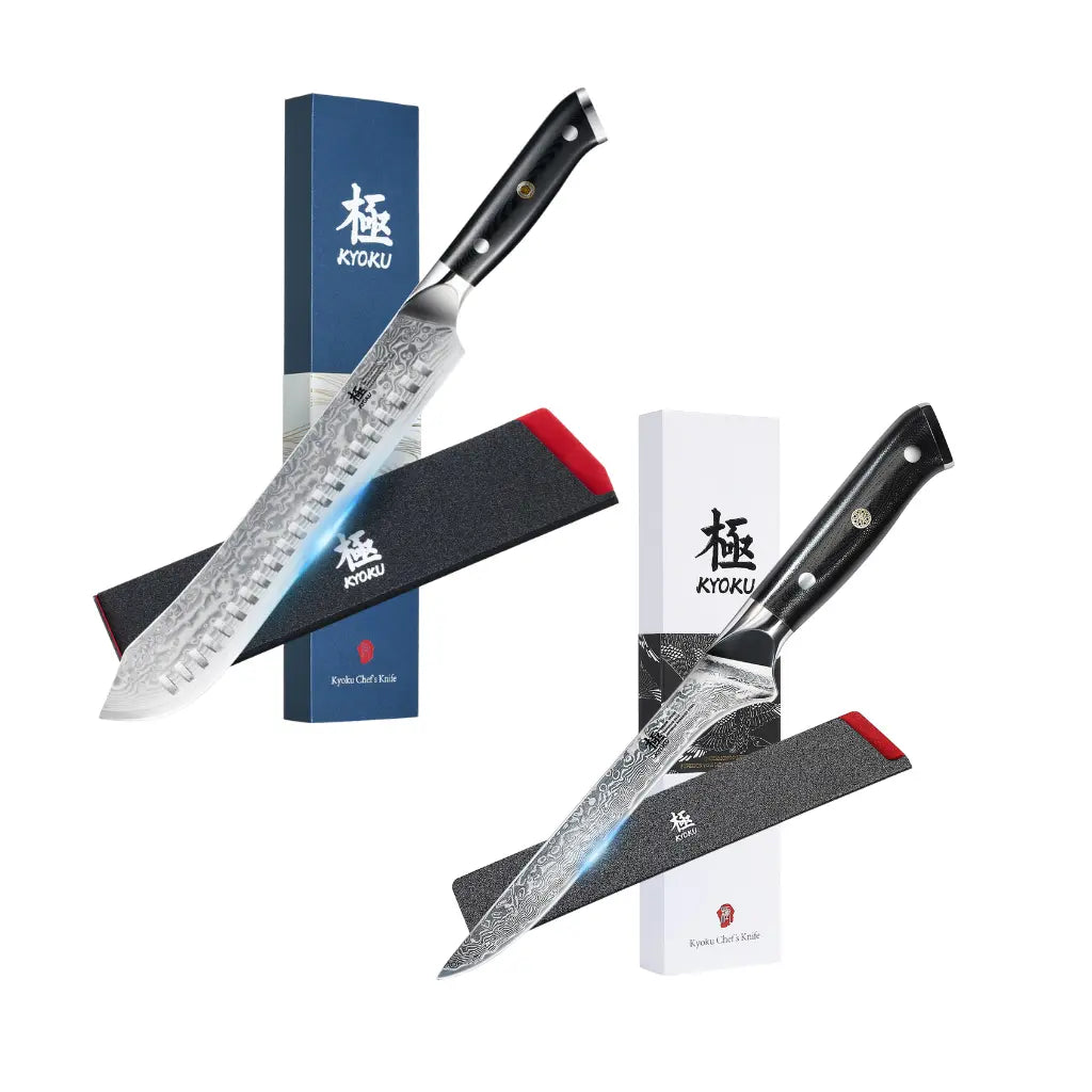 Bundle For Carnivores, Butcher Knife + Boning Knife| Shogun Gin Series Kyoku Knives