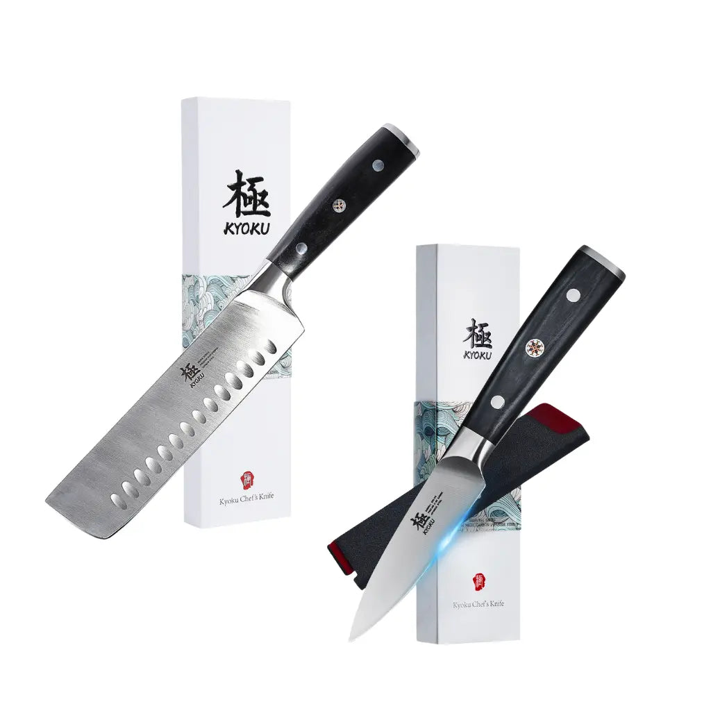 Bundle For Fruit Lovers, Nakiri Knife + Paring Knife| Samurai Series Kyoku Knives