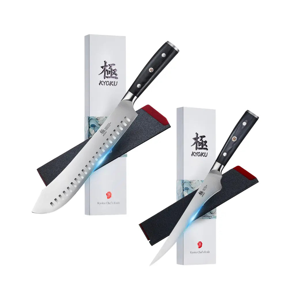 Bundle For Home Butchers, Butcher Knife + Boning Knife| Samurai Series Kyoku Knives