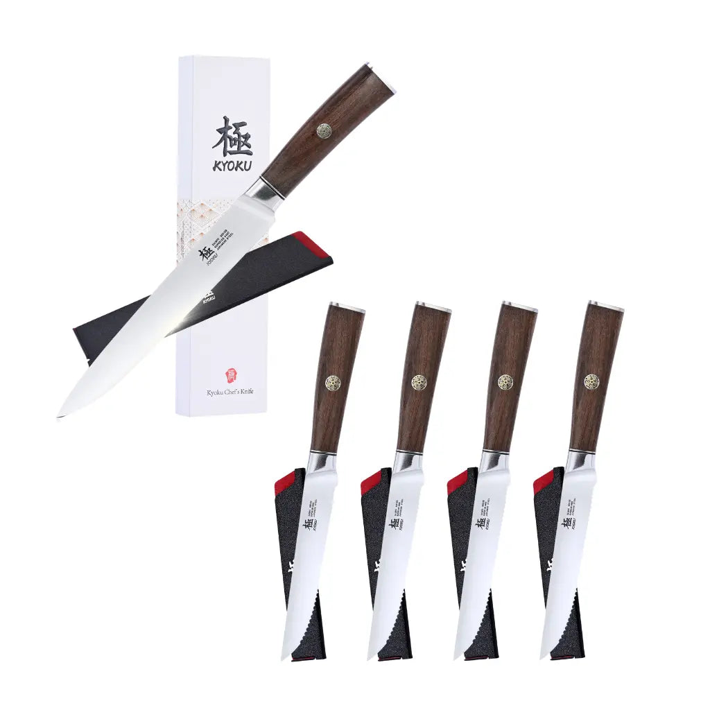 Bundle For Meat Prep, Carving Knife + Steak Knives| Daimyo Series Kyoku Knives