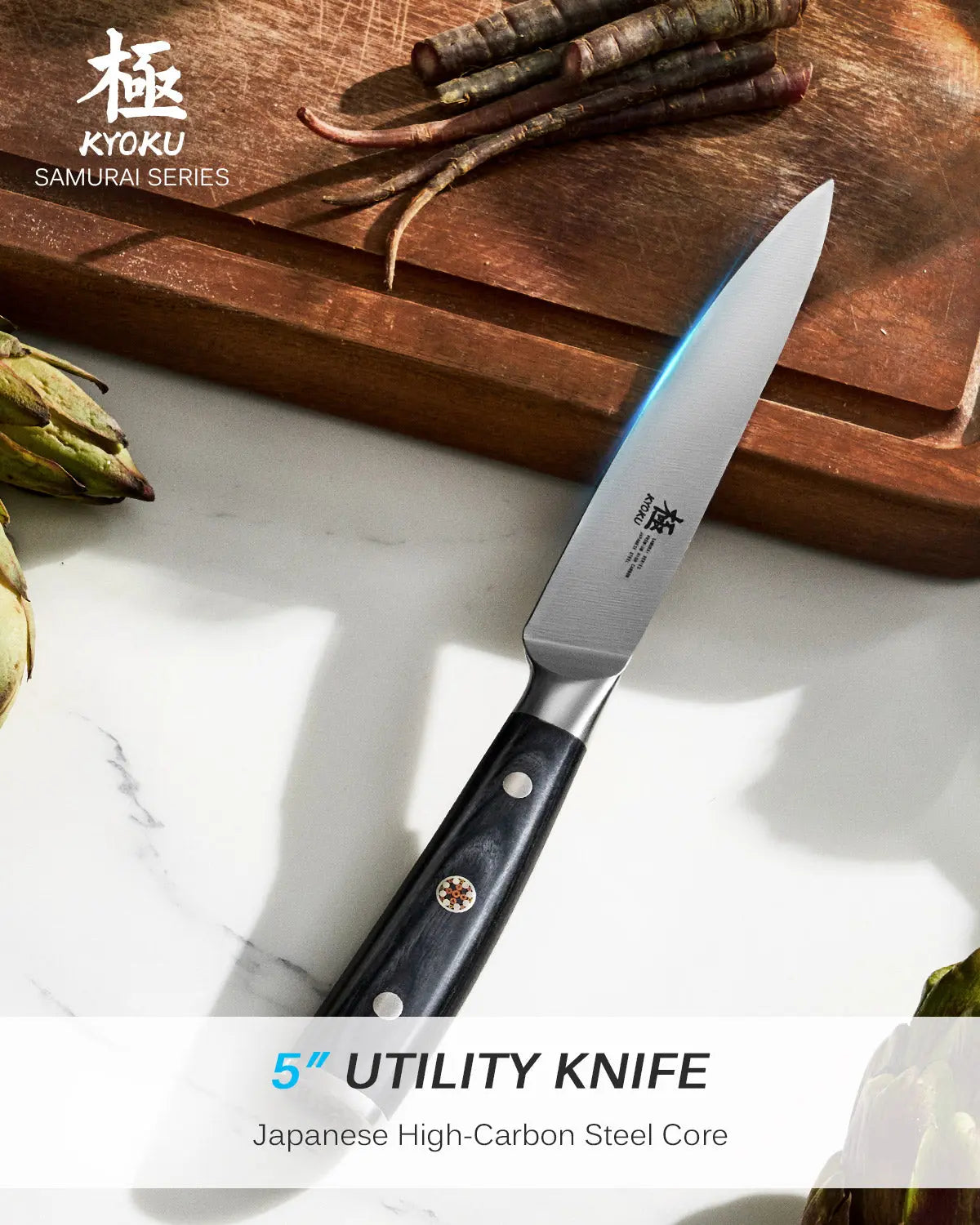 Bundle For Morning Prep, Bread Knife + Utility Knife| Samurai Series Kyoku Knives