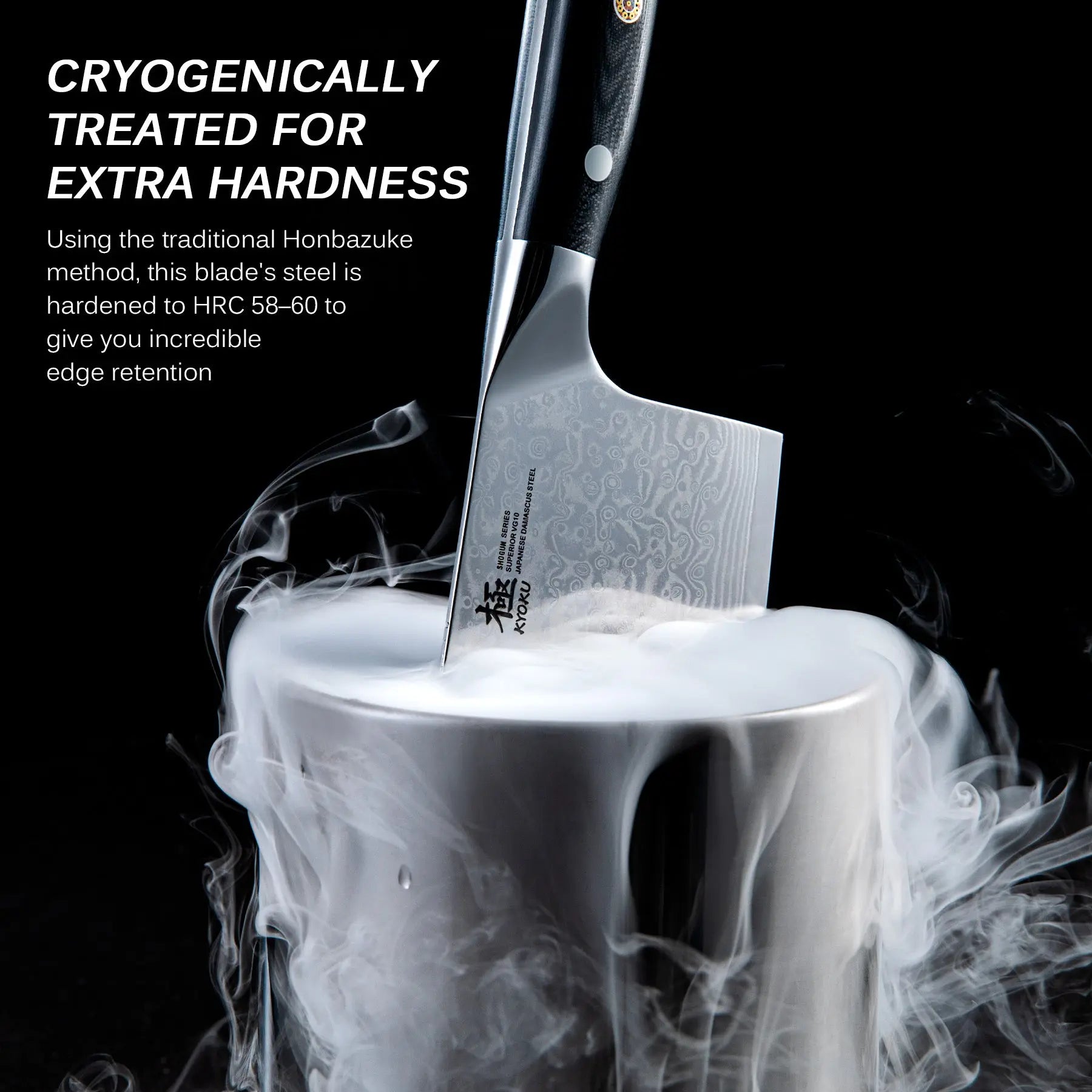 Sharpener's Bundle: Cleaver Knife + Whetstone| Shogun Series Kyoku Knives