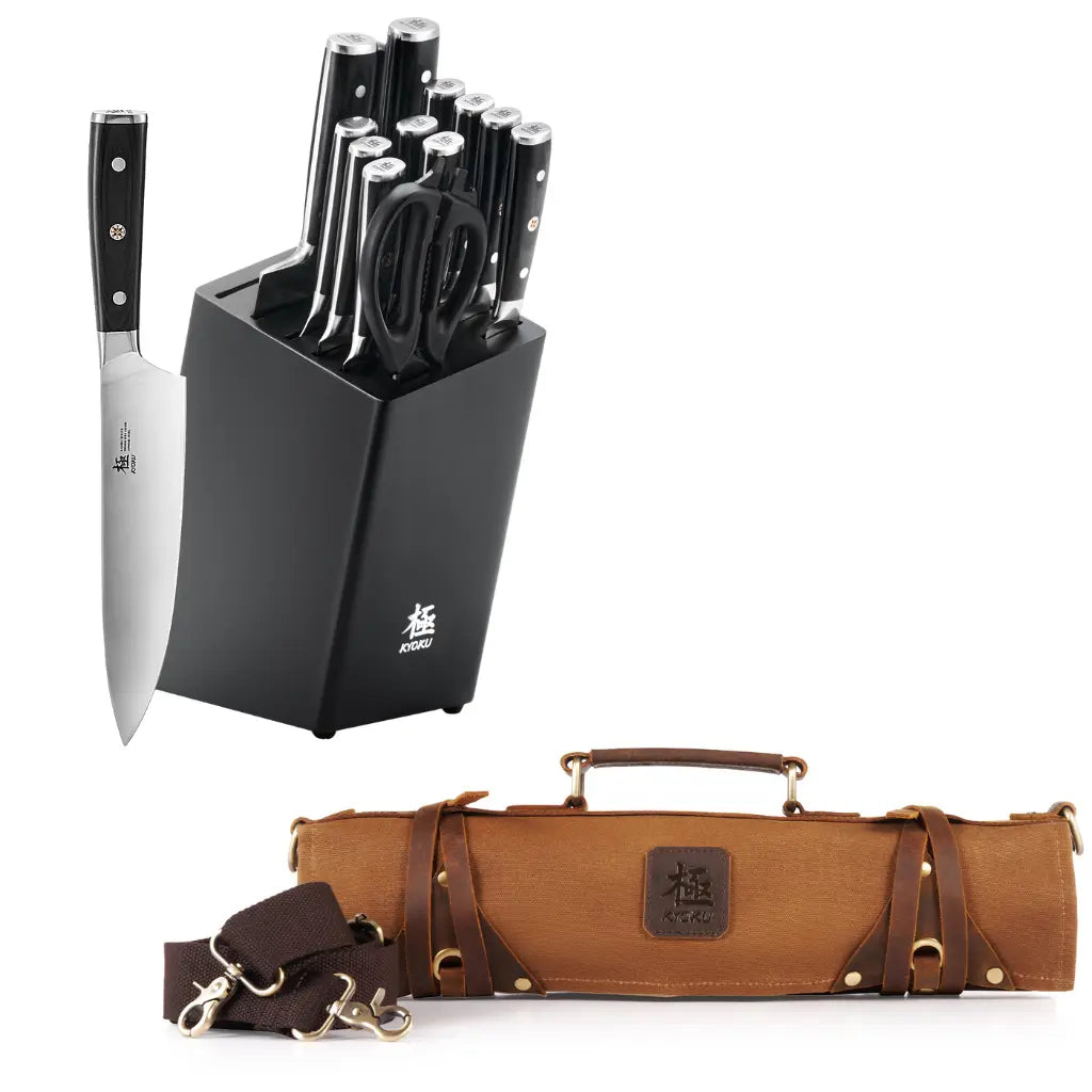 Save 20% On 15-Piece Knife Set + Roll Bag| Samurai Series Kyoku Knives