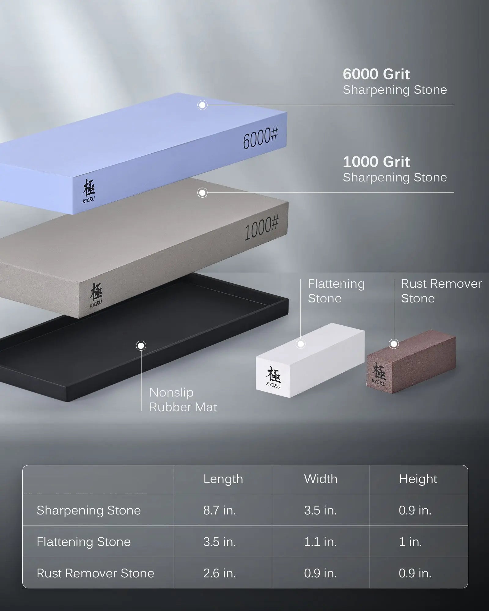 Sharpener’s Bundle: Chef Knife + Whetstone| Shogun Series Kyoku Knives